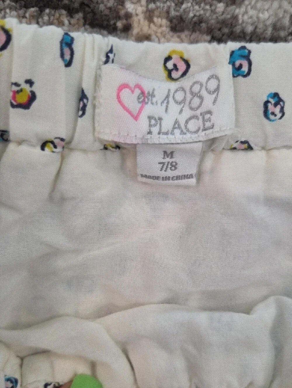 Girls Childrens Place Cream Print Skirt